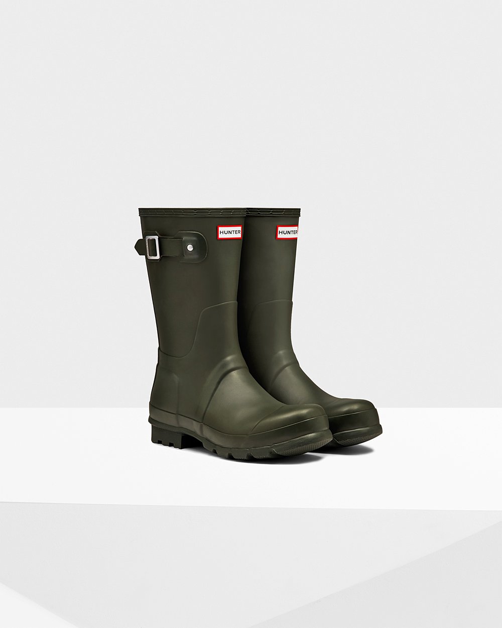 Hunter Hombre Original - Botas de Lluvia Verde Oscuro Oliva - 267-HGEMBU